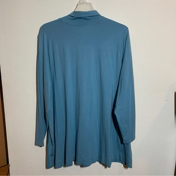 J Jill Luxe Supima Turtleneck Tunic Light Blue Modal Sz 4x Plus Size Casual - Picture 2 of 7